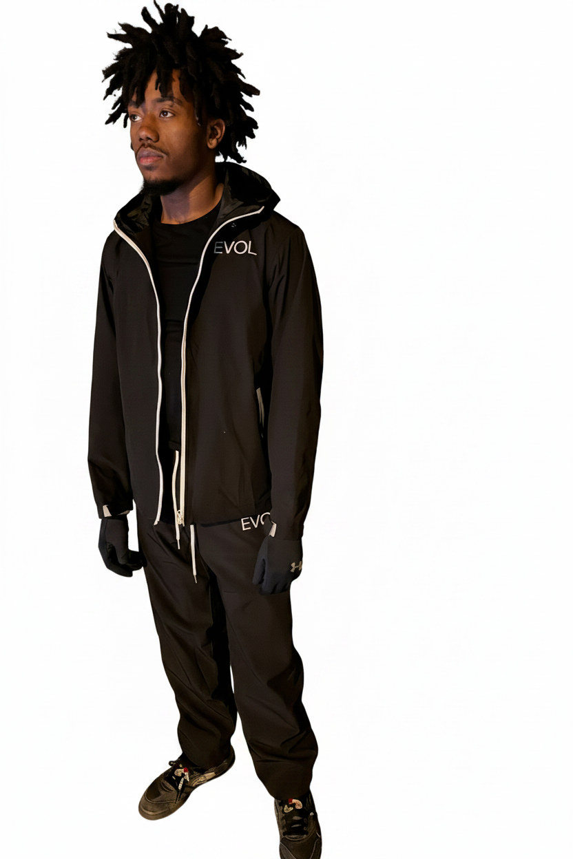 Black EVOL Windbreaker Set Front