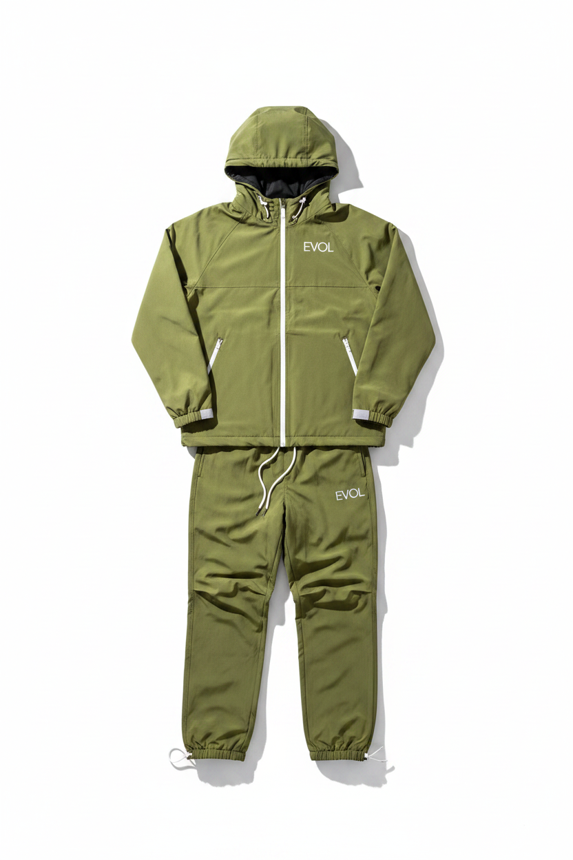 EVOL Windbreaker Set – Olive Green